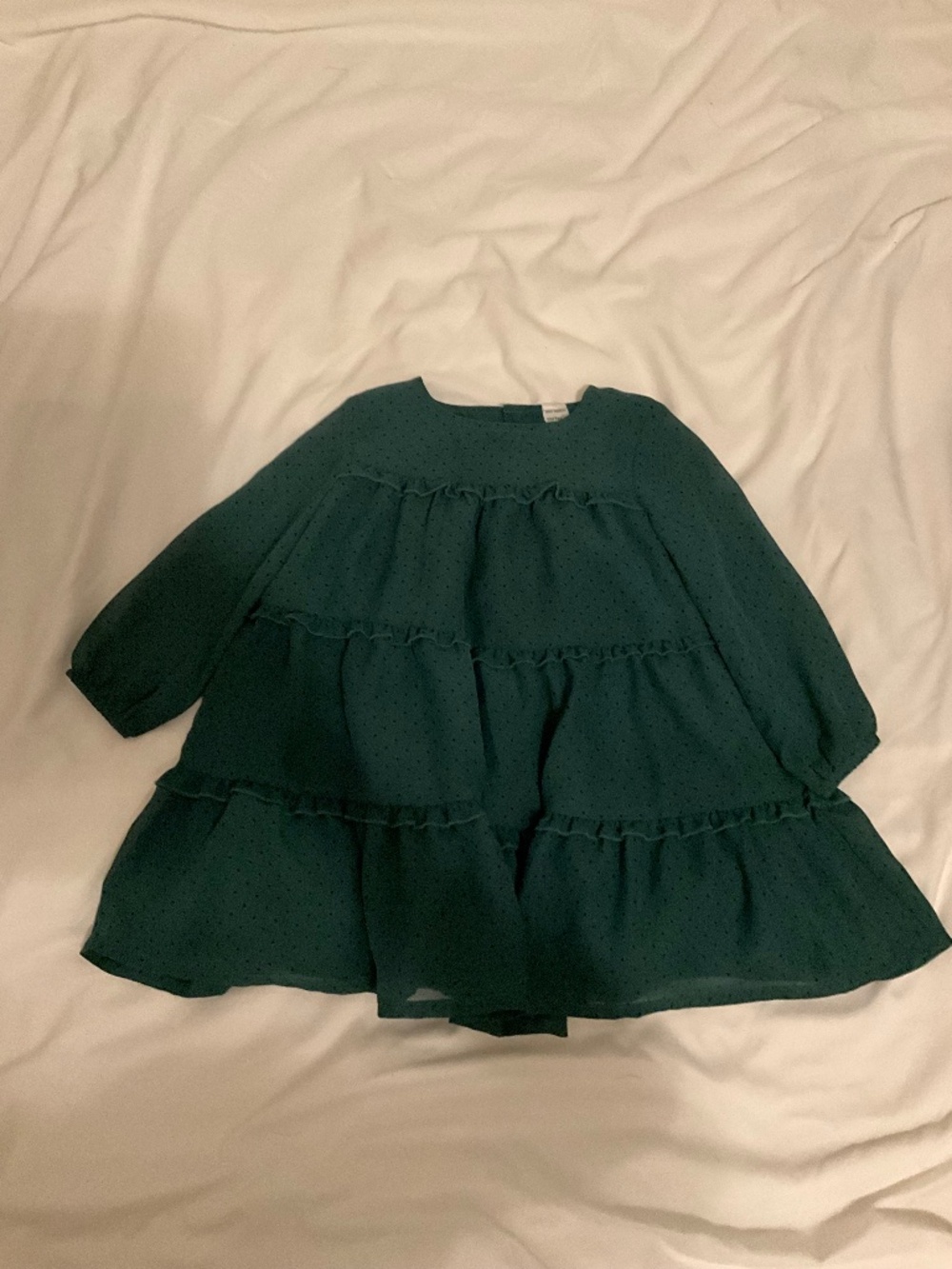 Carter’s Girls Dress Green w/ Navy Polka dots Sz 2t